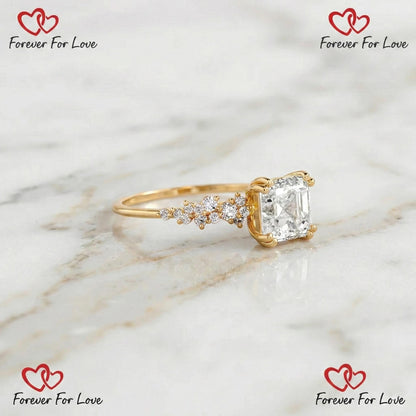 2 Ct IGI Certified Asscher Lab Diamond Wedding Ring