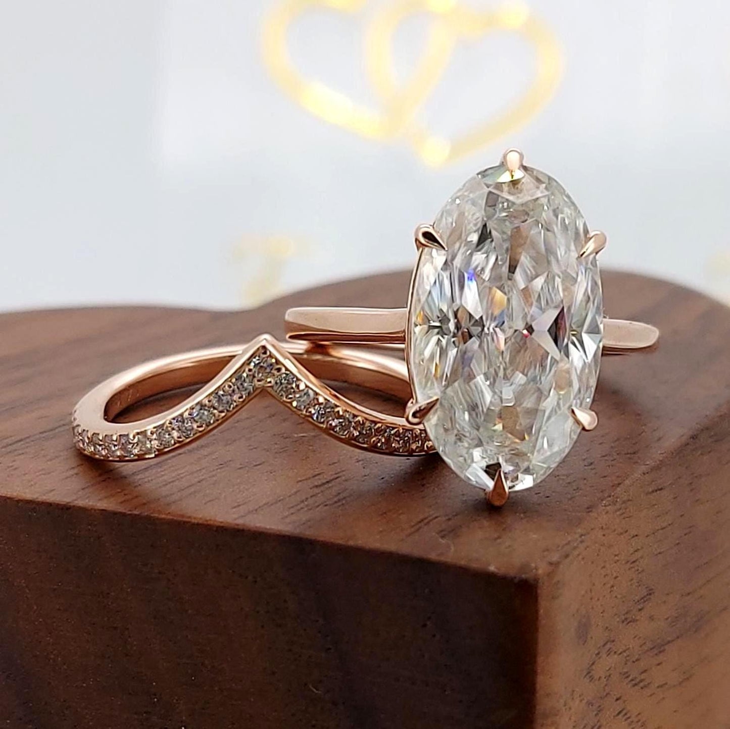6.5 Ct Oval Moissanite Wedding Band Oval cut Moissanite Brilliant Cut engagement ring in 935 Argentium Silver — custom handcrafted by Forever For Love