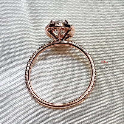 Pear Moissanite Halo Engagement Ring