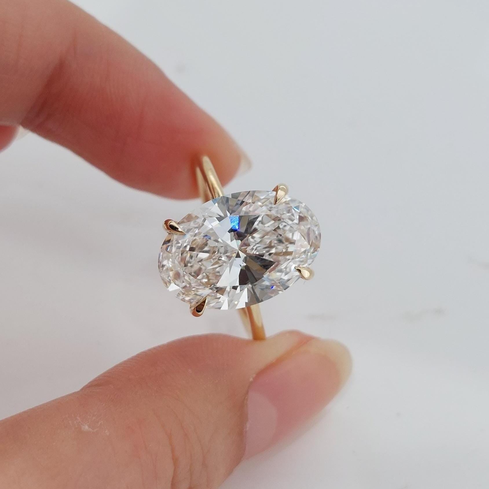 7 Ct Oval Lab Diamond Solitaire Engagement Ring