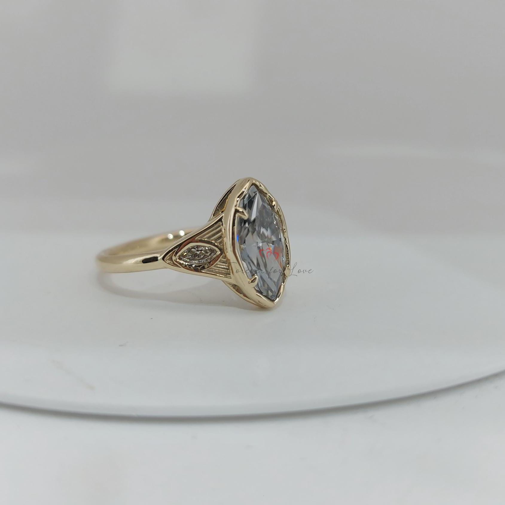 Marquise Diamond, Moissanite Engagement Ring