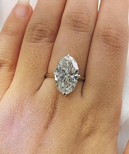 4 Ct Oval Lab Diamond Engagement Ring