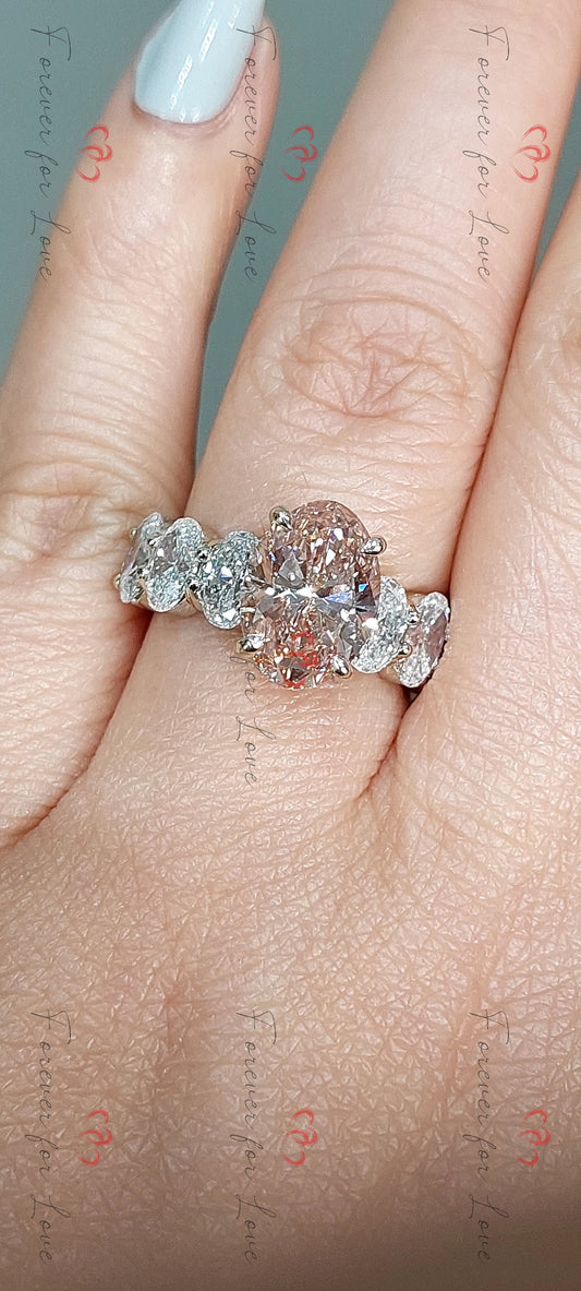 6 Ct IGI Certified Oval Lab Diamond Engagement Ring
