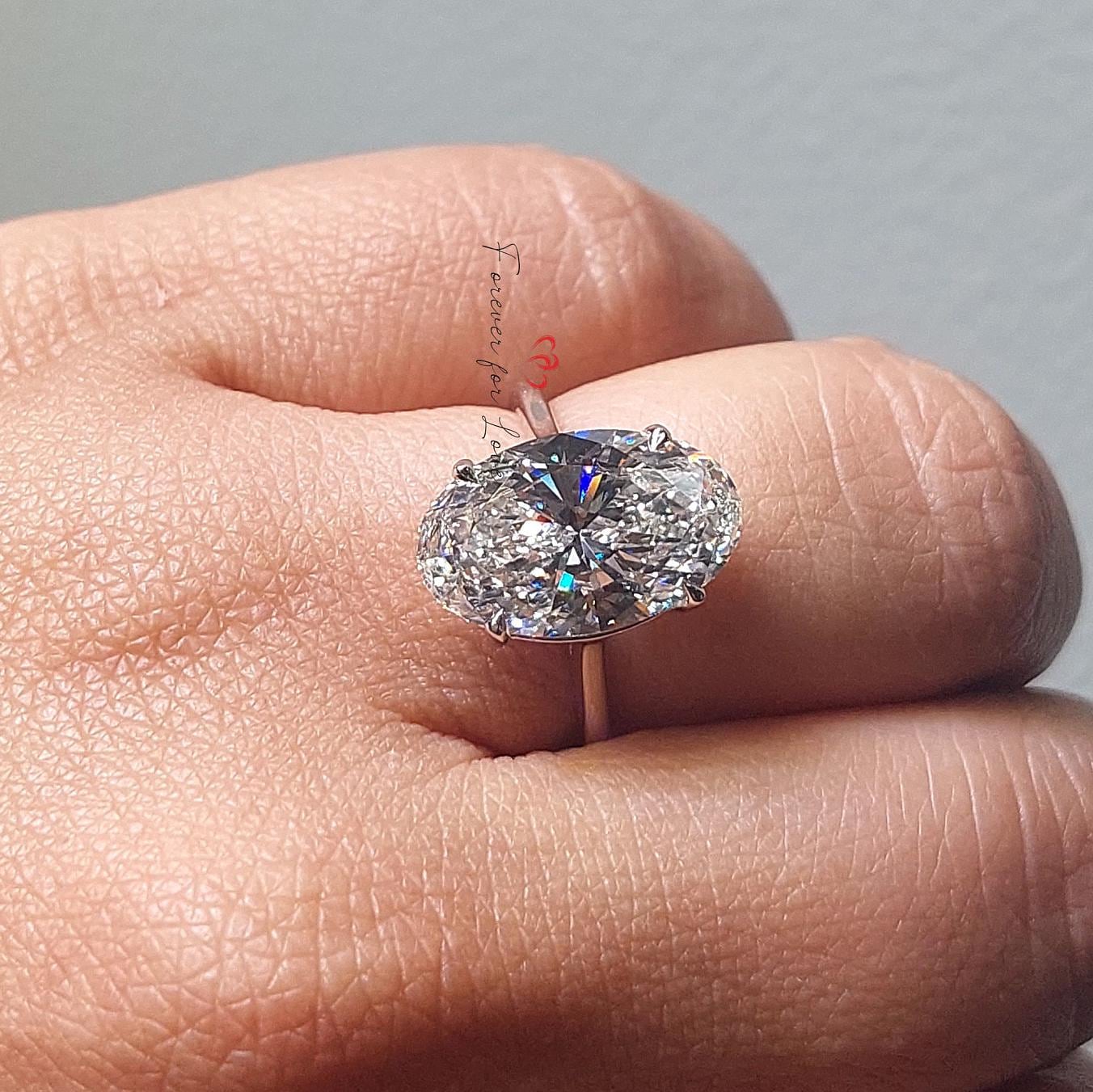 6 Ct Oval Lab Diamond Engagement Ring