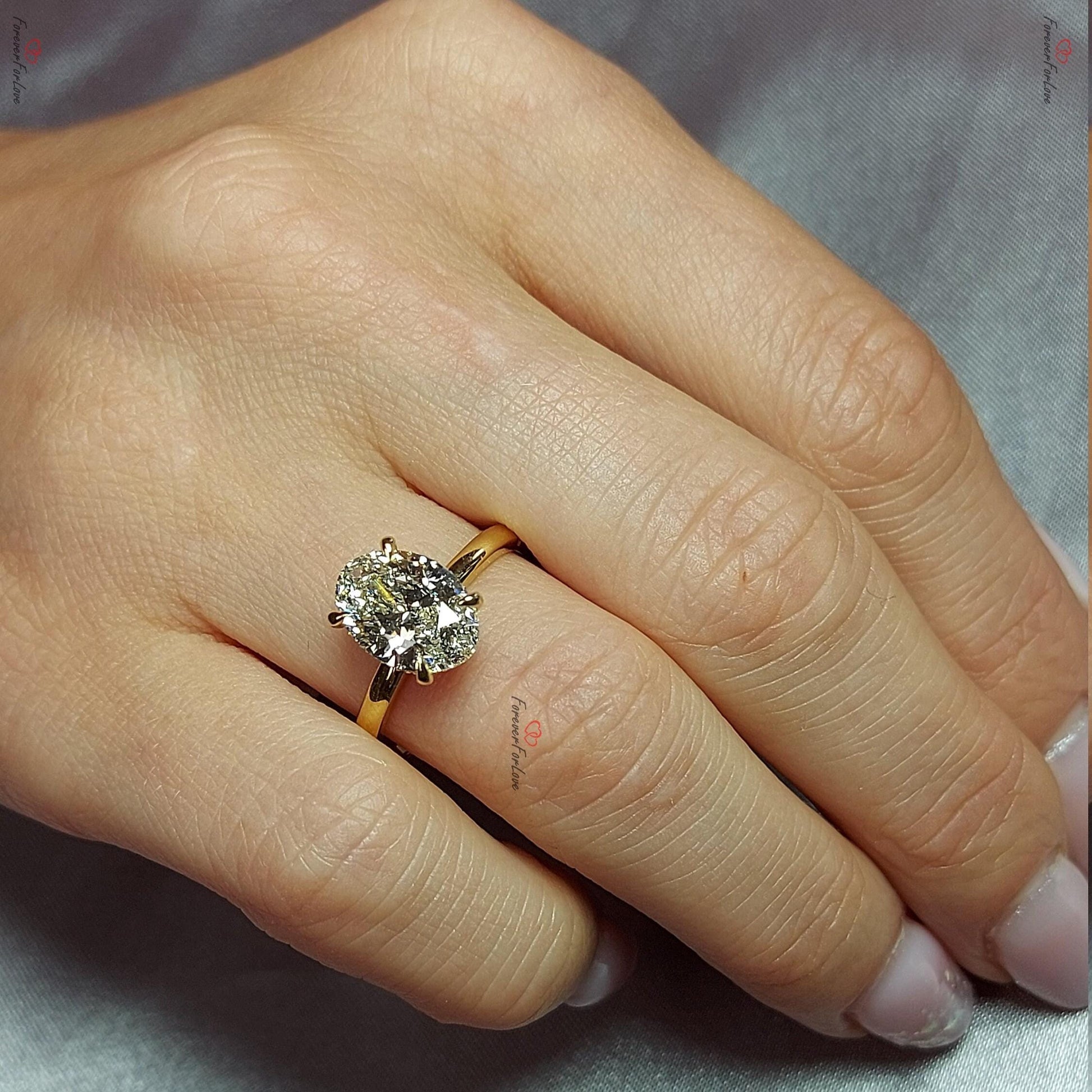 IGI Certified Oval Lab Diamond Solitaire Engagement Ring