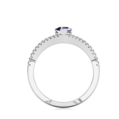 Pear Blue Diamond, Sapphire Engagement Ring