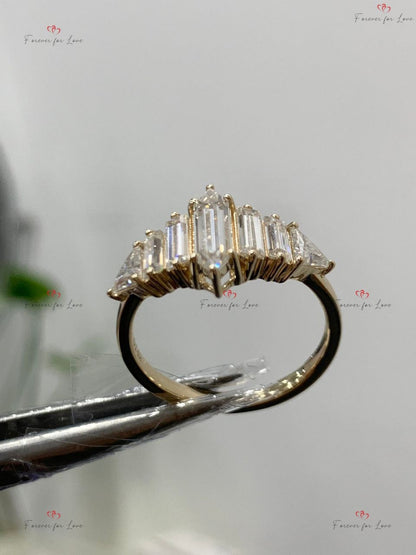 Baguette Moissanite Engagement Ring
