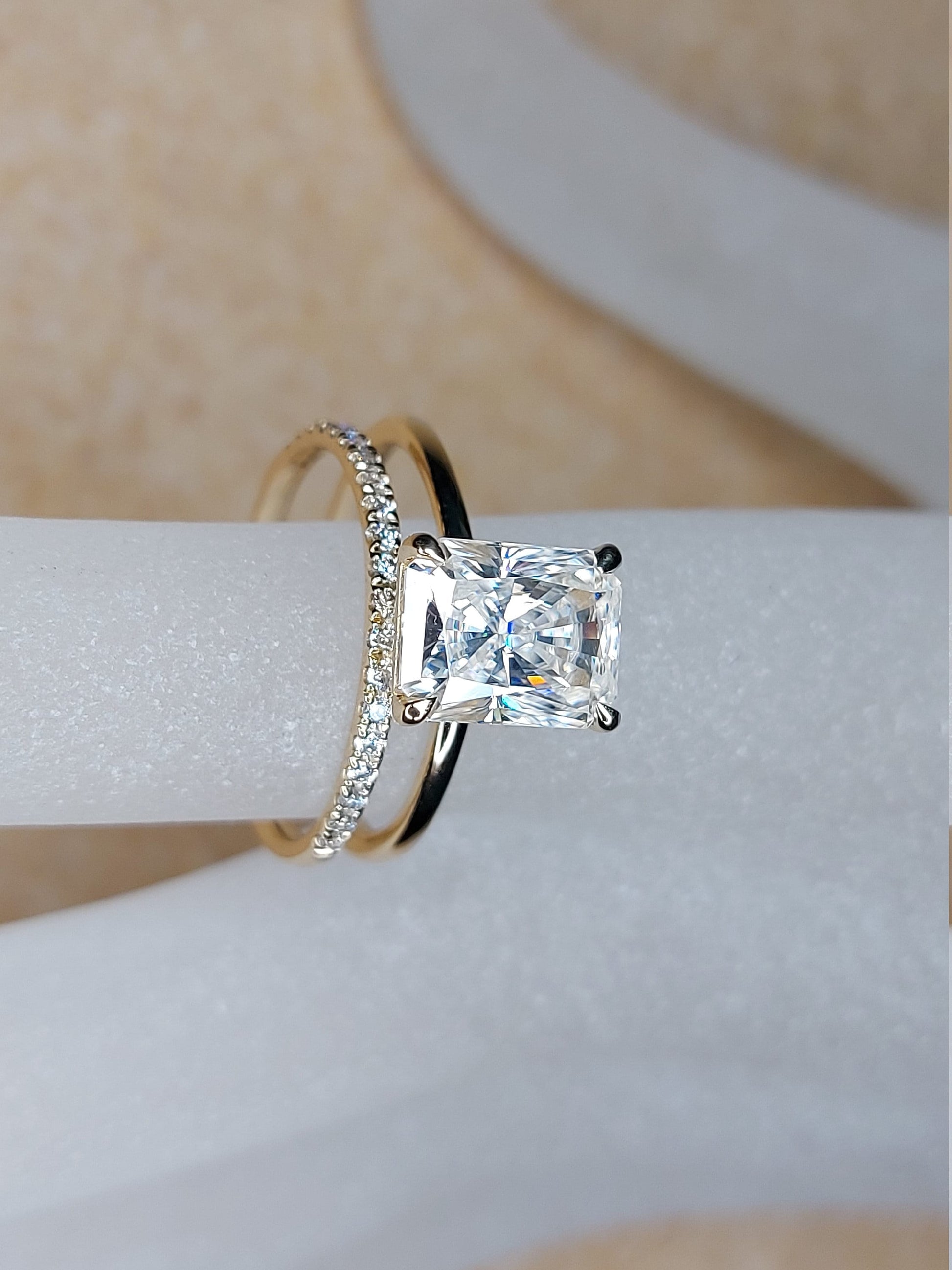 3 Ct Radiant Moissanite Eternity Band