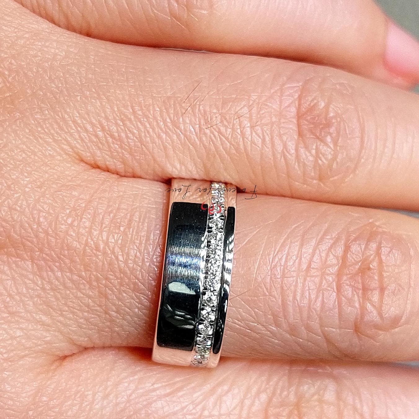 Man wedding band, chunky man band, his and her bands, diamond band, wedding band. 6mm wide solid gold band.