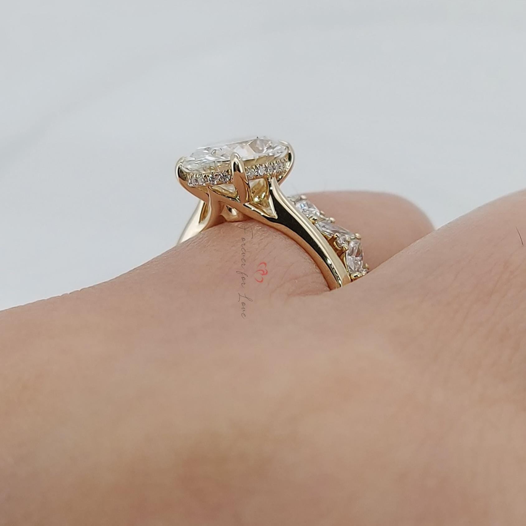 3 Ct Oval Lab Diamond Engagement Ring