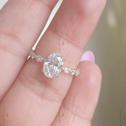1.5 Ct IGI Certified Oval Diamond Engagement Ring