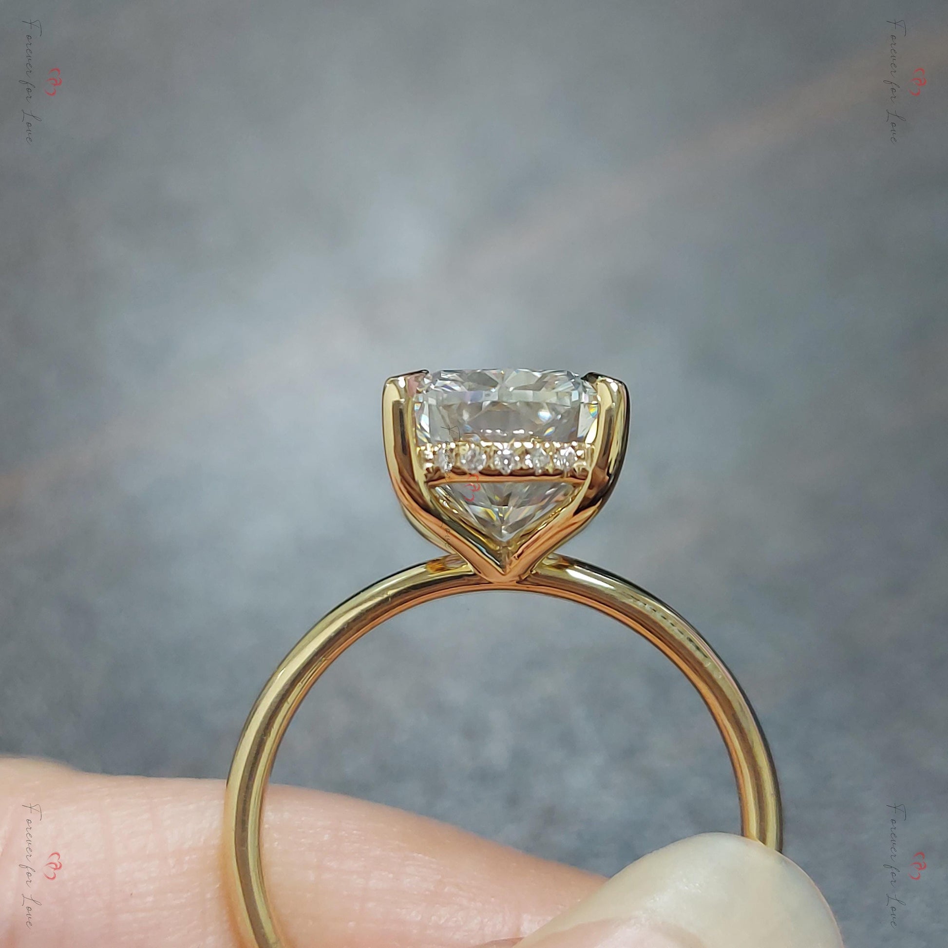 7 Ct Cushion Diamond, Moissanite Engagement Ring