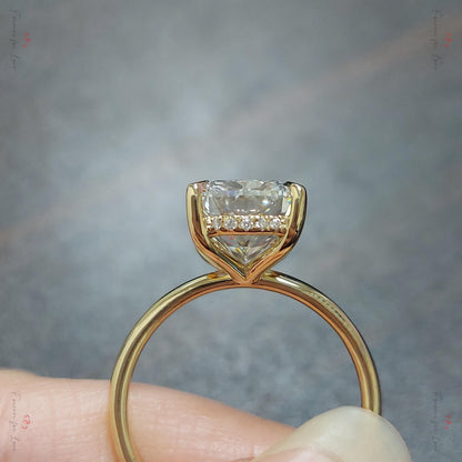 7 Ct Cushion Diamond, Moissanite Engagement Ring