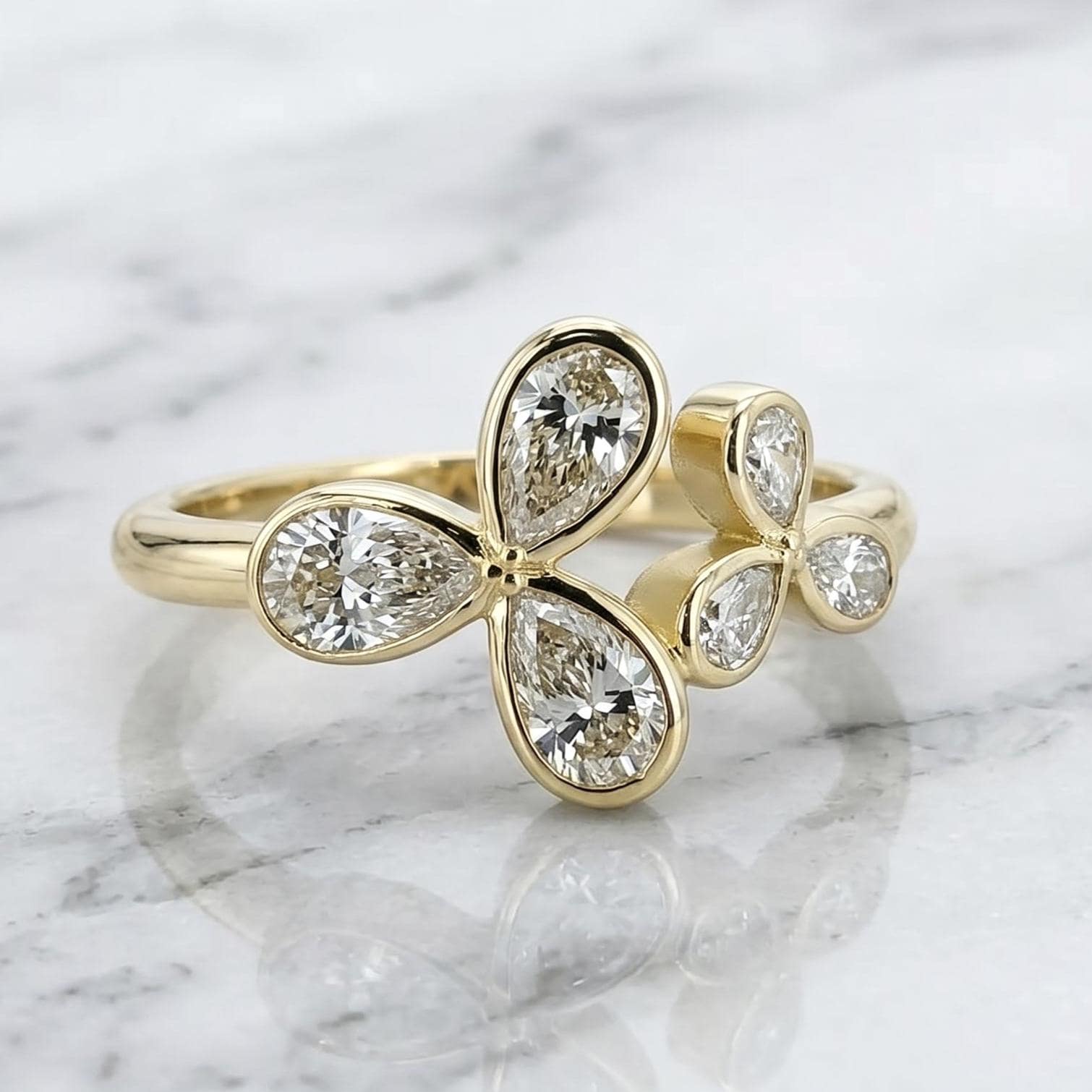 Pear Lab Diamond Ring