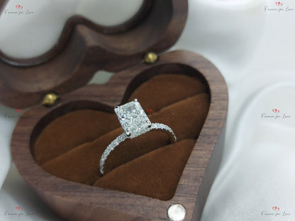 1.5 Ct IGI Certified Radiant Lab Diamond Hidden Halo Engagement Ring