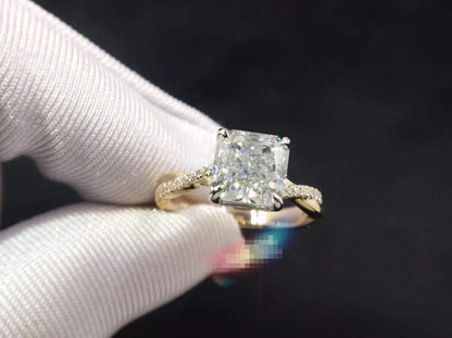 2 Ct Cushion Diamond Halo Engagement Ring