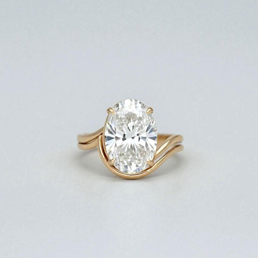 5 Ct IGI Certified Oval Lab Diamond Solitaire Engagement Ring