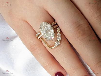 6 Ct Oval Diamond, Moissanite Solitaire Engagement Ring