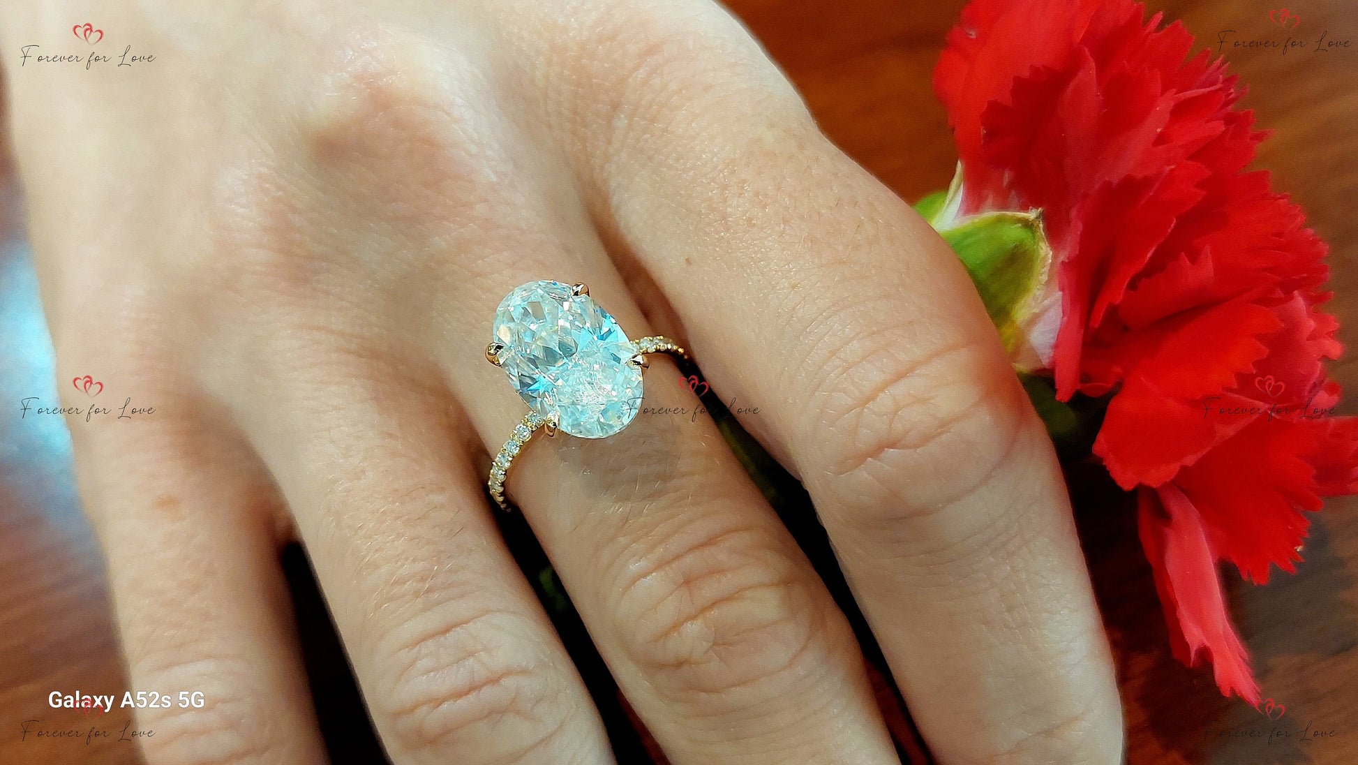 5 Ct IGI Certified Oval Lab Diamond Solitaire Engagement Ring