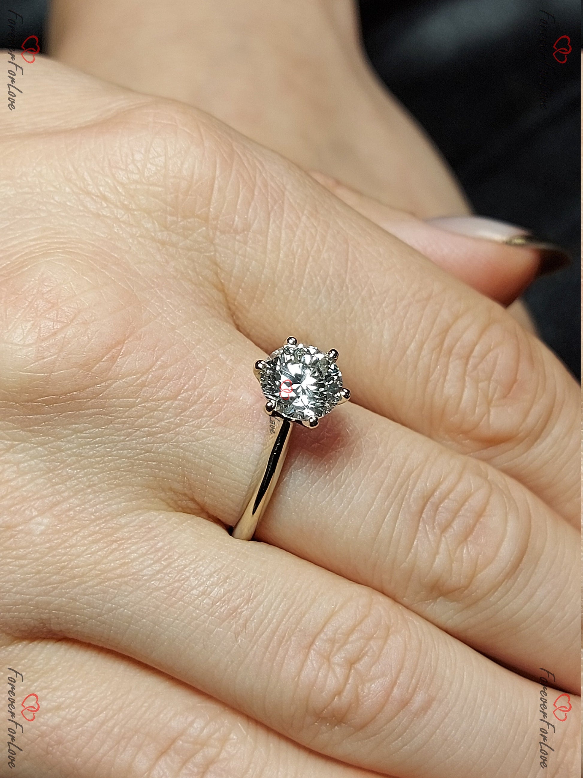 1.9 Ct Round Lab Diamond Solitaire Engagement Ring