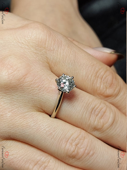 1.9 Ct Round Lab Diamond Solitaire Engagement Ring