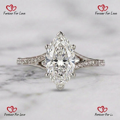 4.12 Ct IGI Certified Marquise Lab Diamond Engagement Ring