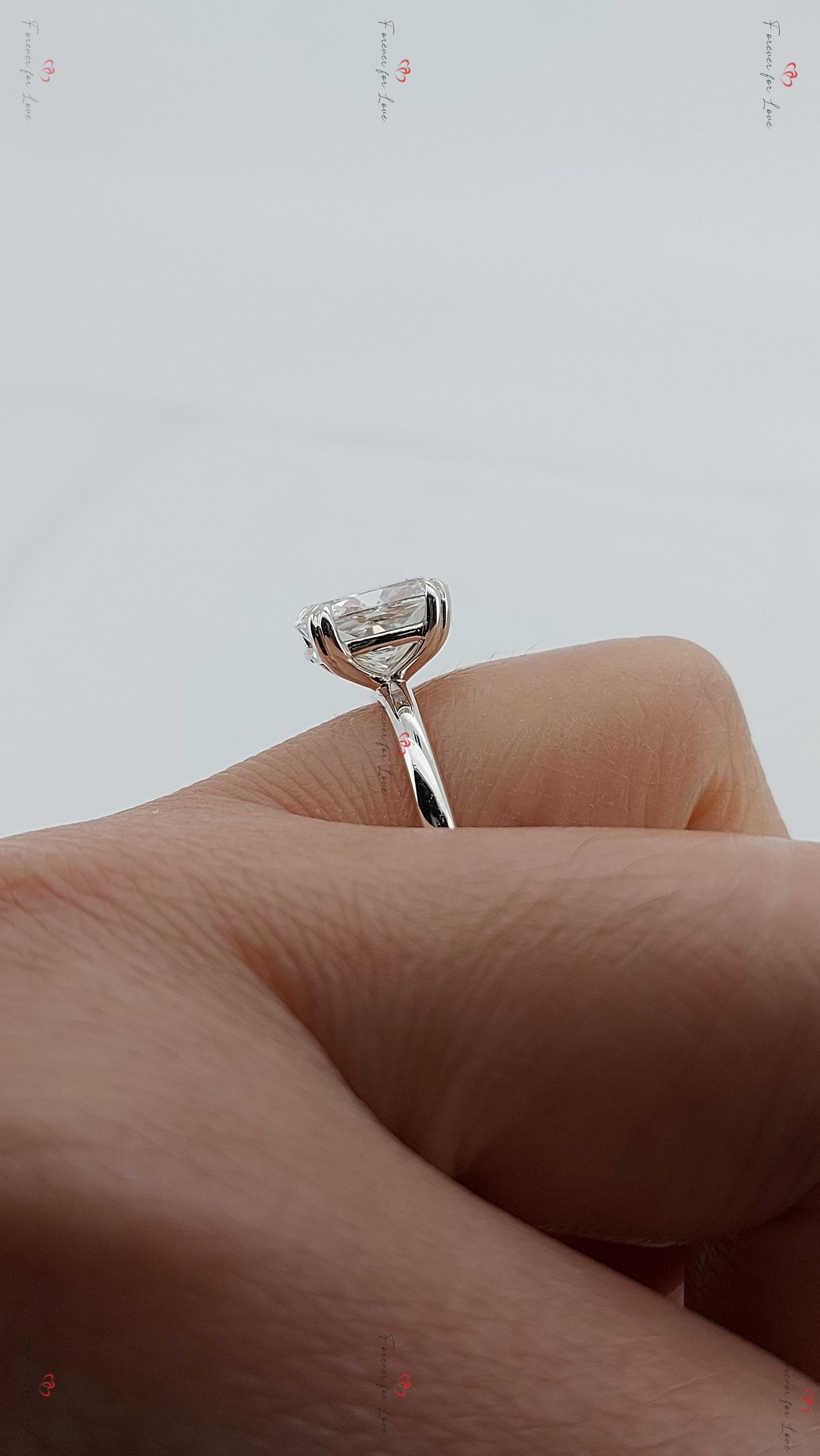 3 Ct IGI Certified Cushion Lab Diamond Engagement Ring