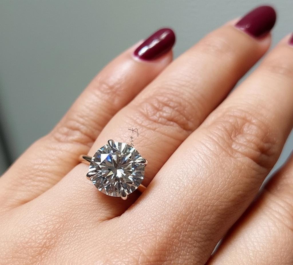 Round Lab Diamond Solitaire Engagement Ring