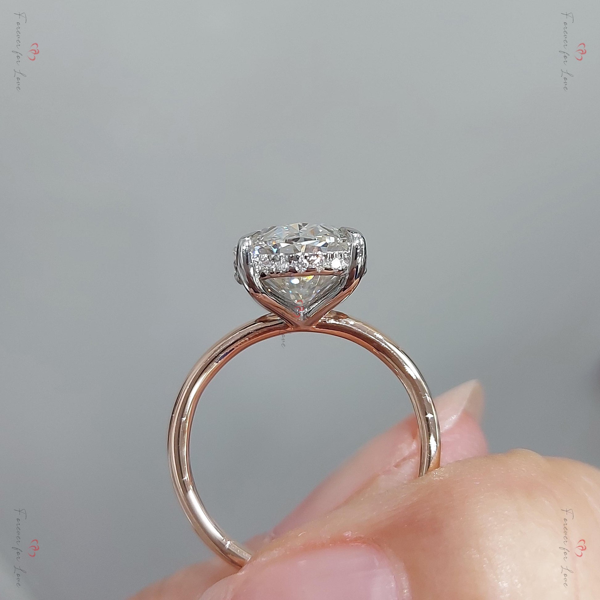 4.5 Ct Oval Lab Diamond Solitaire Engagement Ring