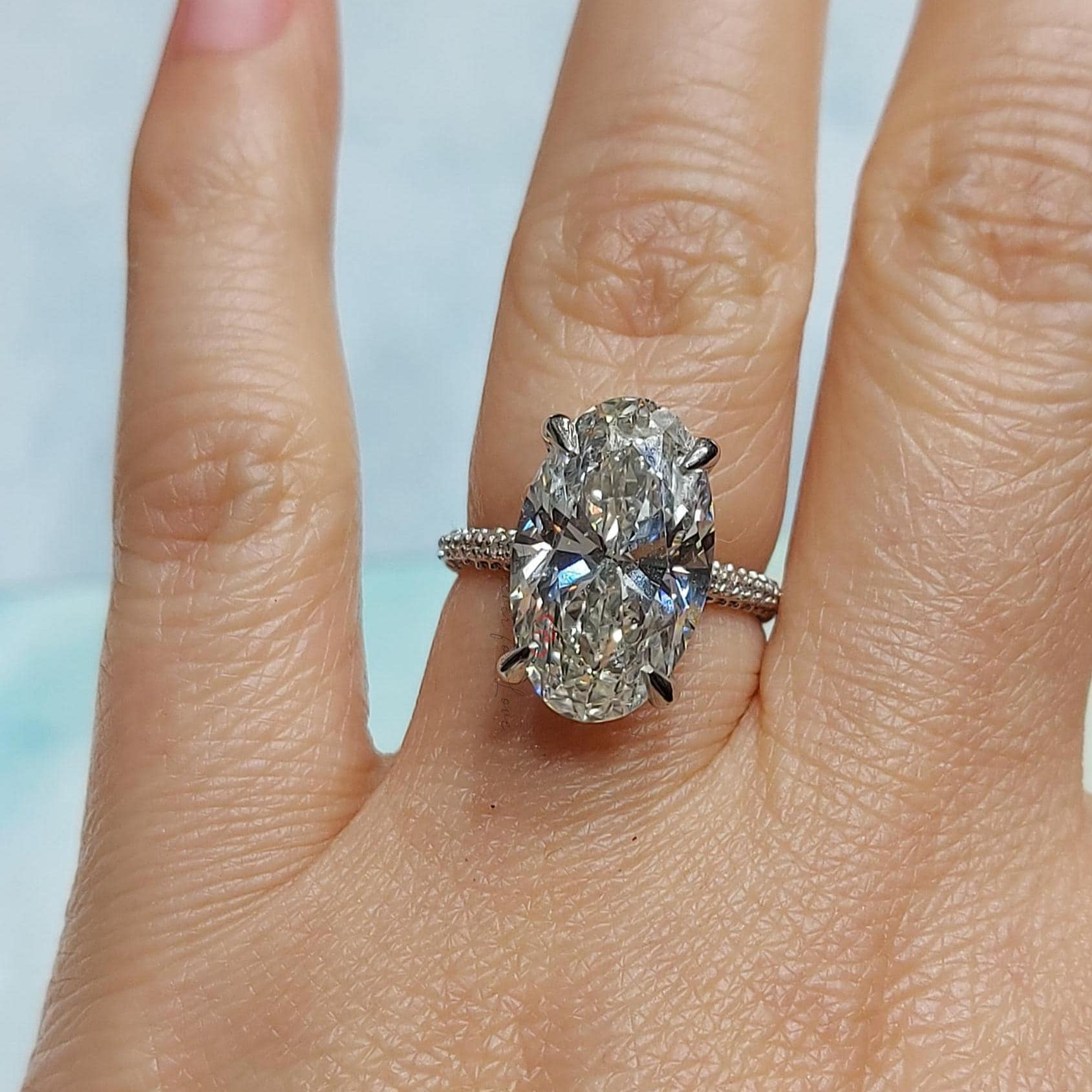 8 Ct Oval Lab Diamond Engagement Ring