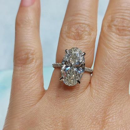 8 Ct Oval Lab Diamond Engagement Ring