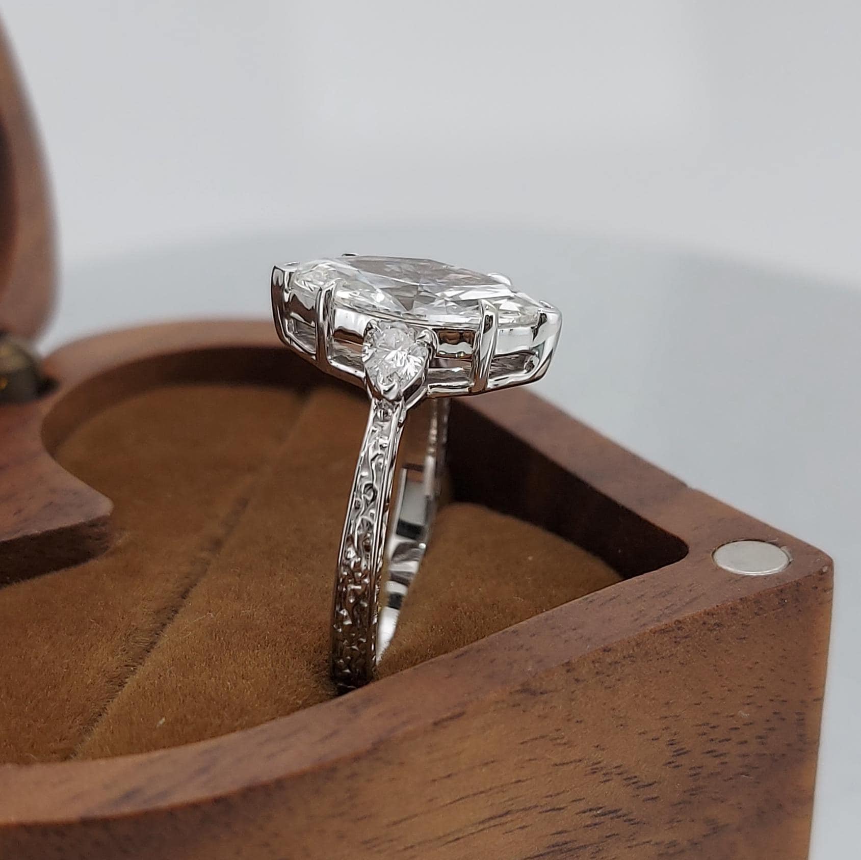 IGI Certified Marquise Lab Diamond Engagement Ring