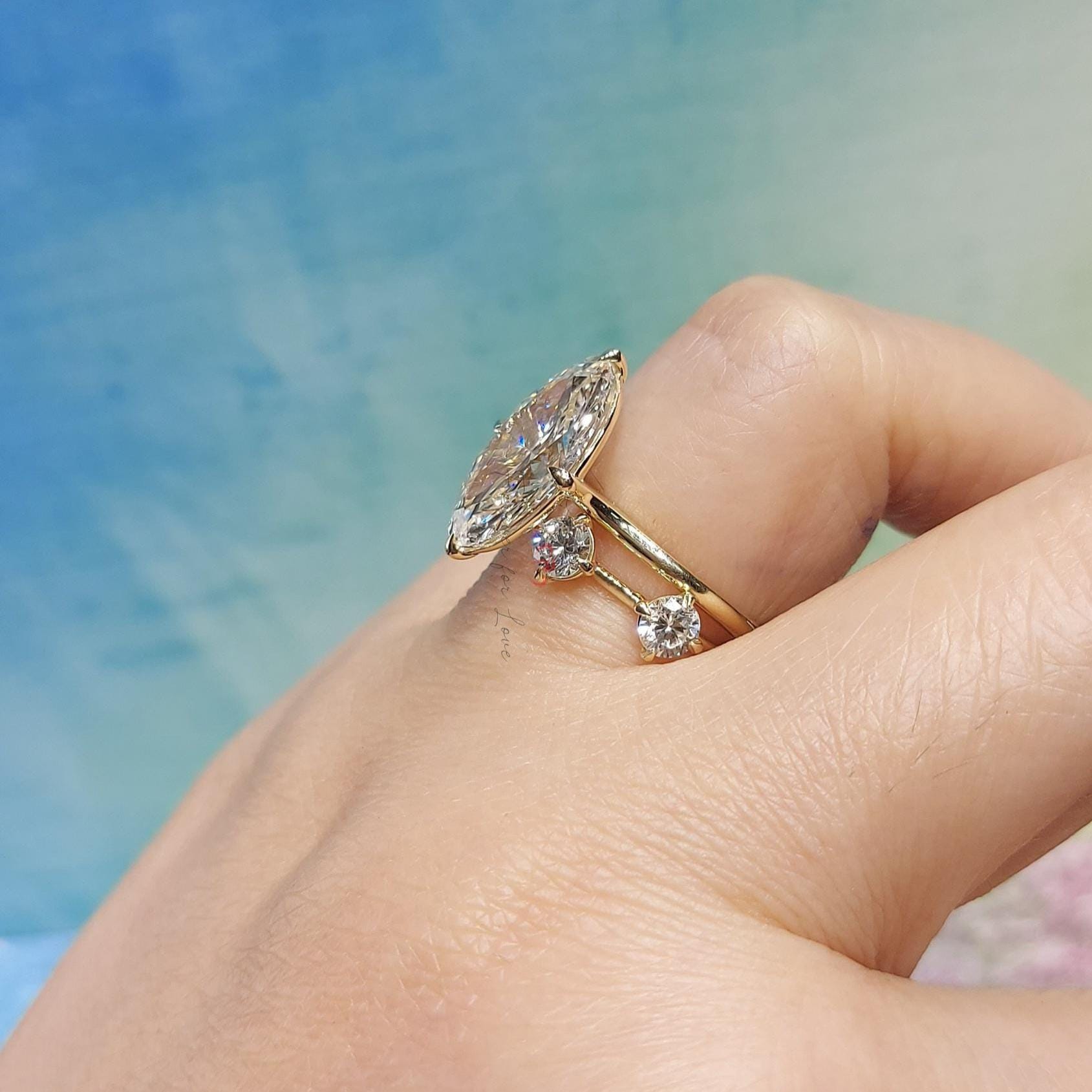4 Carat Oval Cut Lab Grown Diamond Engagement Ring Bridal Set, E, VVS2 Diamond Ring for Women Anniversary Gift Diamond Ring, sold as set.
