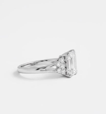8 Ct IGI Certified Emerald Lab Diamond, Emerald Engagement Ring