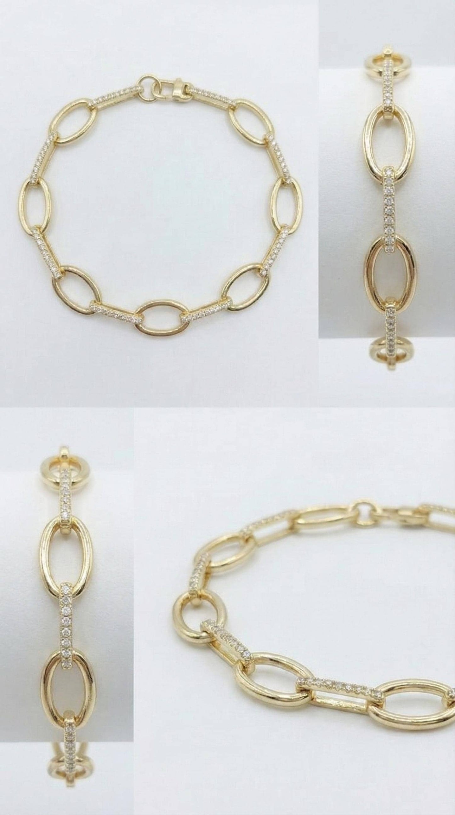 14K massives Gold-Paperclip-Armband, zartes Goldarmband, Labor-Diamant-Pavé-Armband, Jahrestagsgeschenk für sie. Moissanite engagement ring in Gold or Platinum — custom handcrafted by Forever For Love