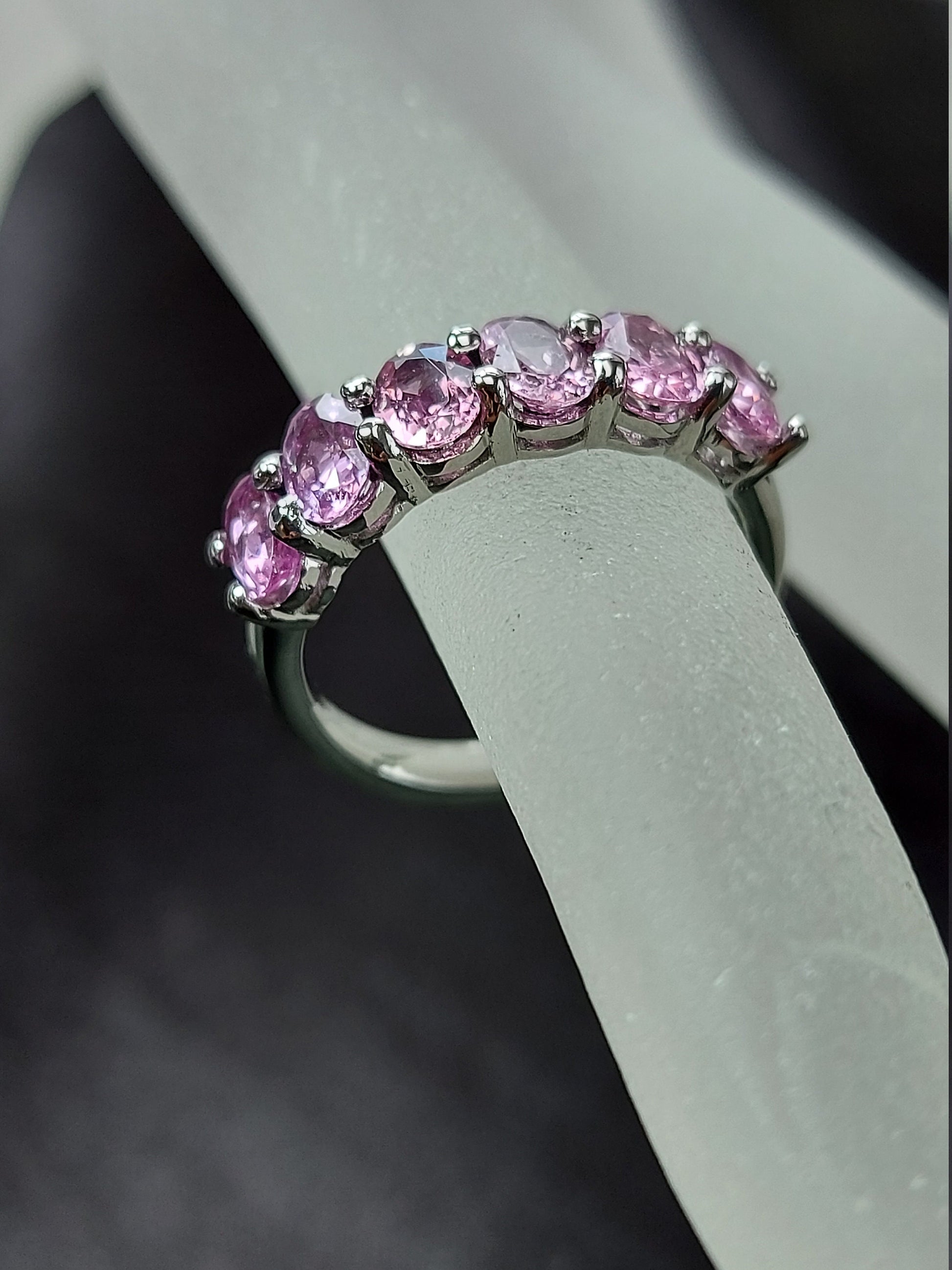 Oval Pink Sapphire Eternity Band