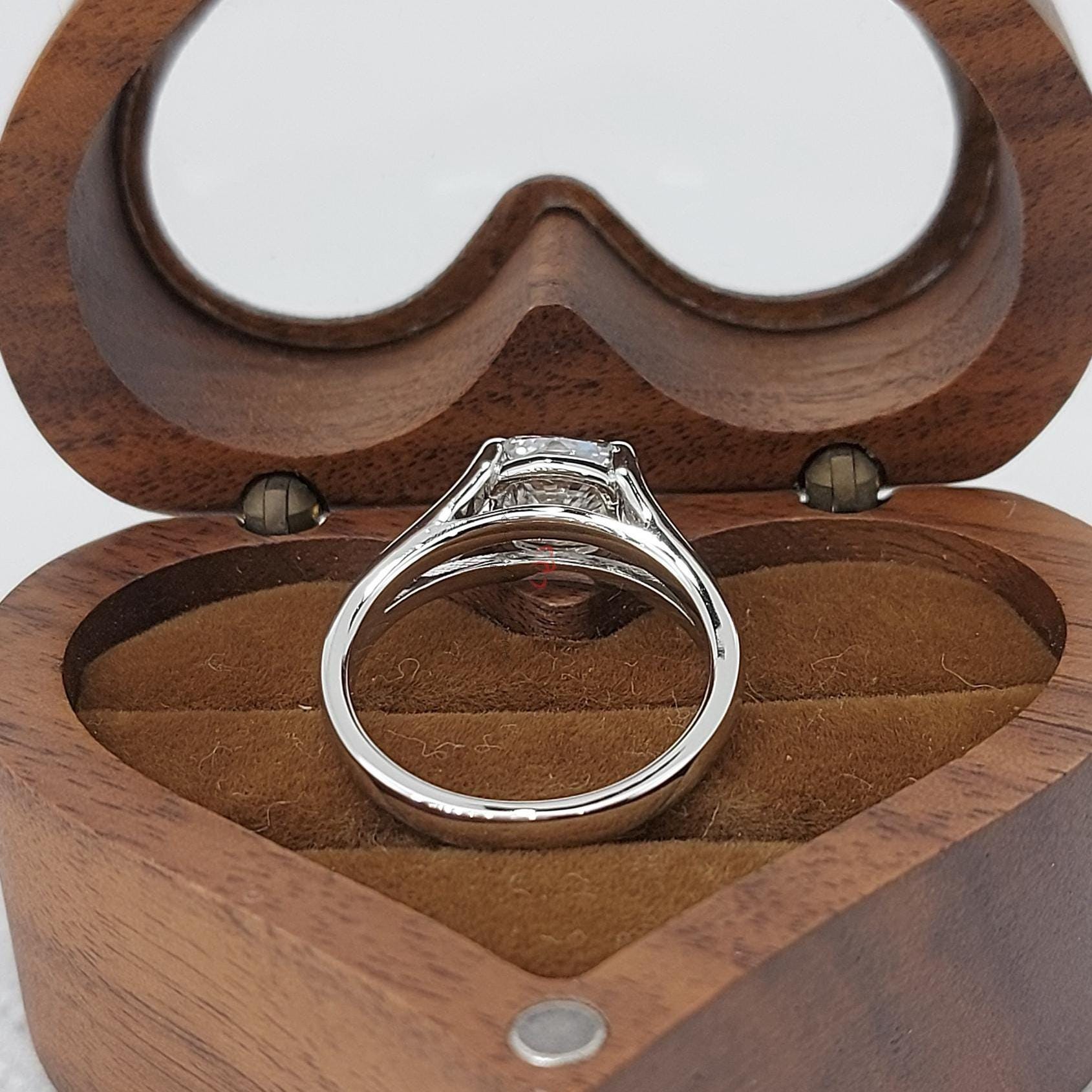 2 Ct Cushion Lab Diamond Solitaire Engagement Ring
