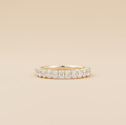 Oval Moissanite Half Eternity Band