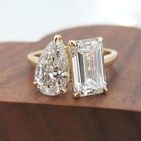 4.5 Ct Emerald Lab Diamond Engagement Ring