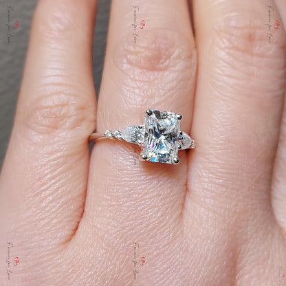 Radiant Diamond, Moissanite Eternity Band