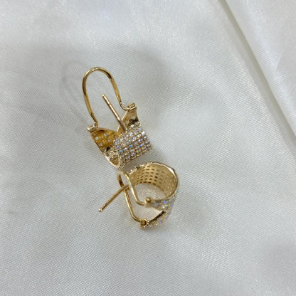 Boucles d'oreilles éventail en diamant de laboratoire taille ronde, boucles d'oreilles imposantes de style éventail moderne, boucles d'oreilles étincelantes en diamant de laboratoire en forme d'éventail, cadeau de mariage