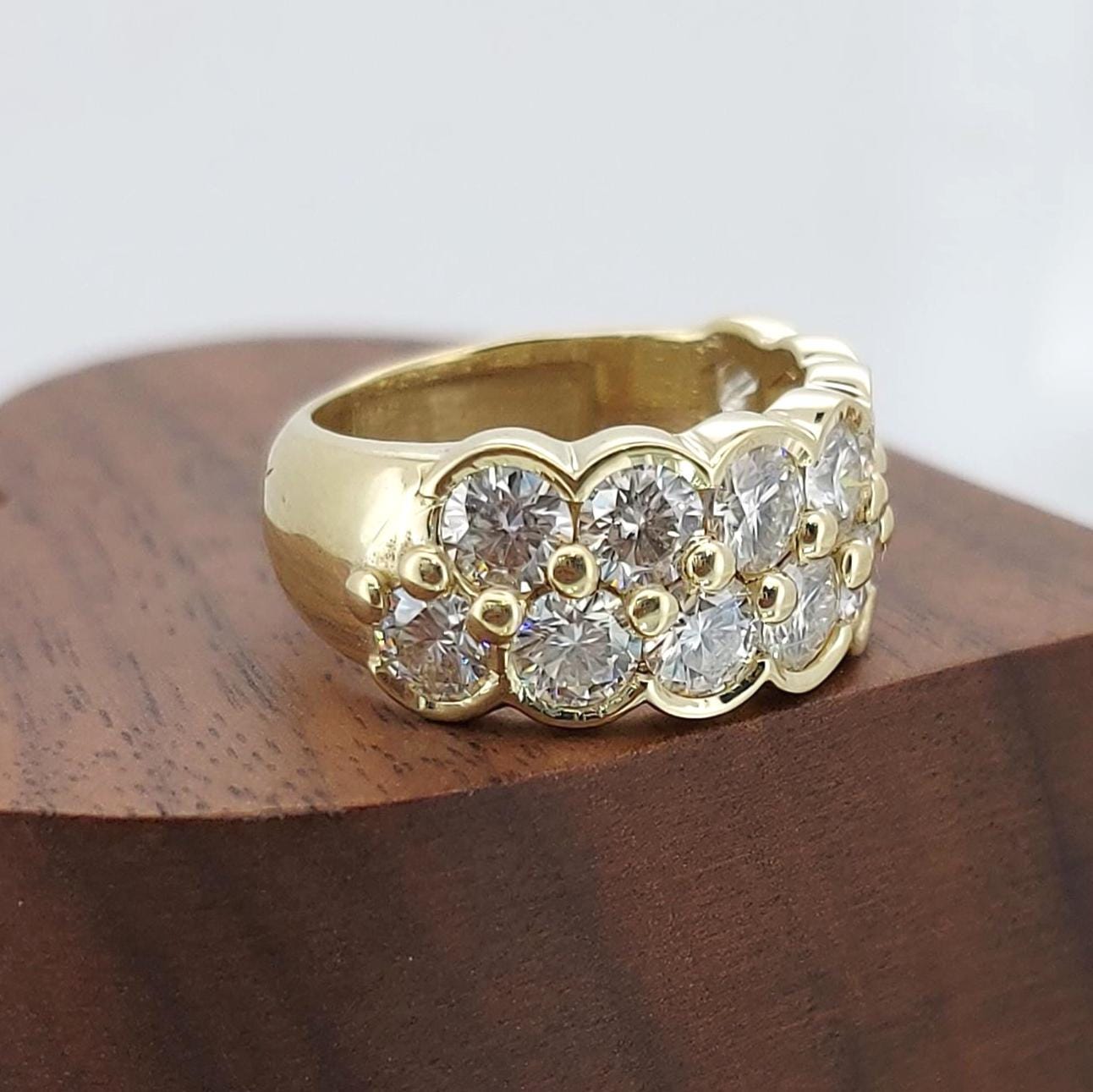 Round Lab Diamond Half Eternity Band