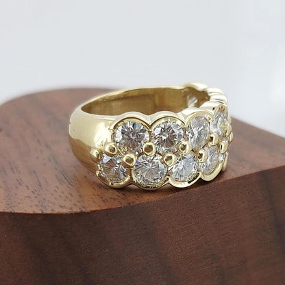 Round Lab Diamond Half Eternity Band