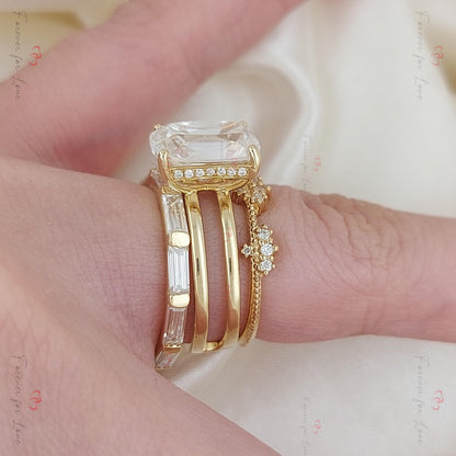 Baguette Lab Diamond Half Eternity Band