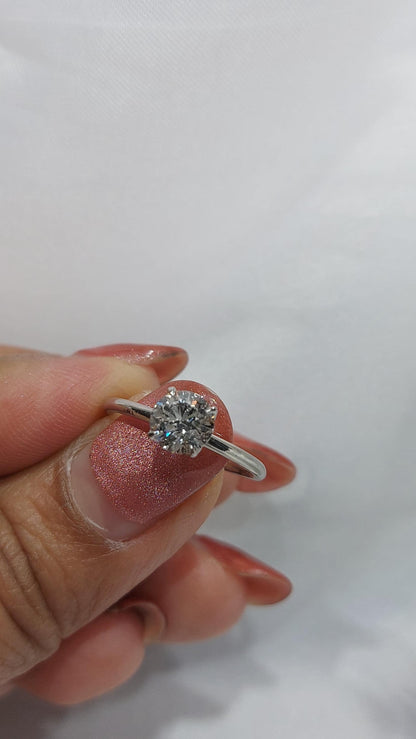 0.8 Ct Round Lab Diamond Solitaire Engagement Ring