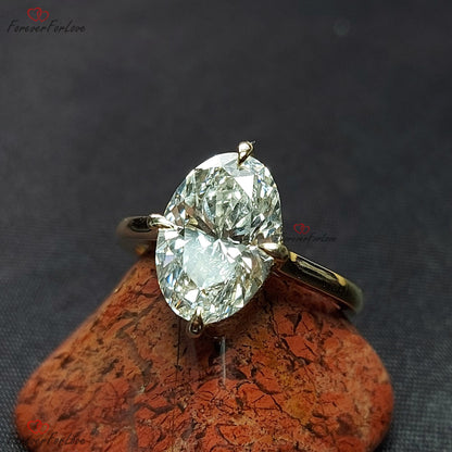 3 Ct IGI Certified Oval Lab Diamond Engagement Ring