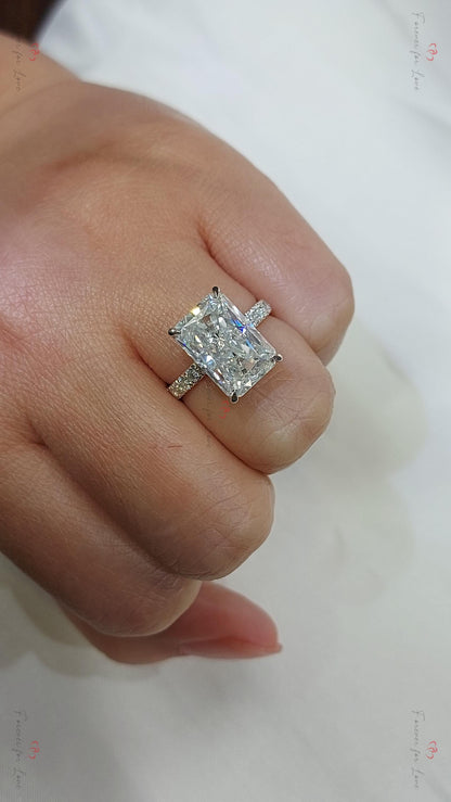 5 Ct Radiant Moissanite Eternity Band