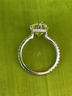 Cushion Diamond, Moissanite Solitaire Engagement Ring