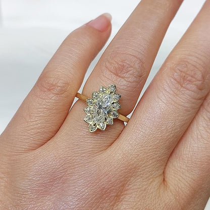 2.0 Ct Marquise Lab Diamond Engagement Ring