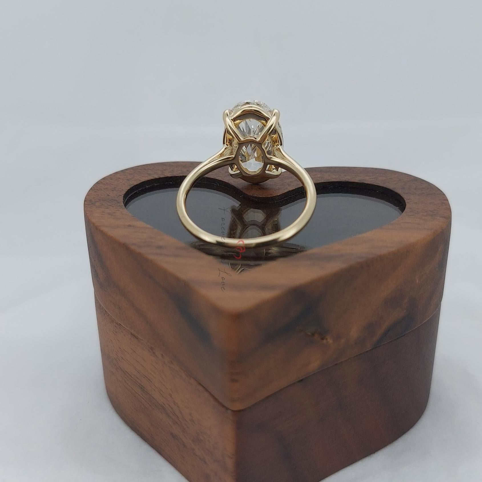 6 Ct Oval Lab Diamond Engagement Ring